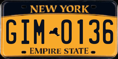 NY license plate GIM0136