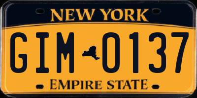 NY license plate GIM0137