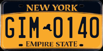 NY license plate GIM0140