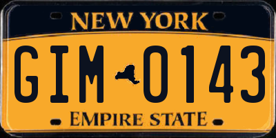 NY license plate GIM0143