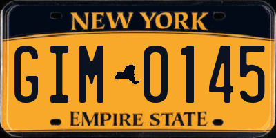NY license plate GIM0145