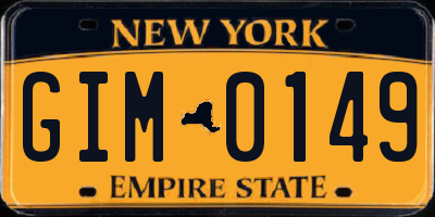 NY license plate GIM0149
