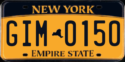 NY license plate GIM0150
