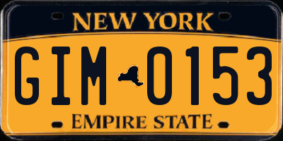 NY license plate GIM0153
