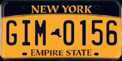 NY license plate GIM0156