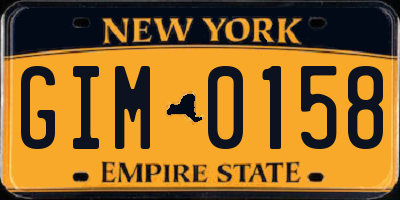 NY license plate GIM0158