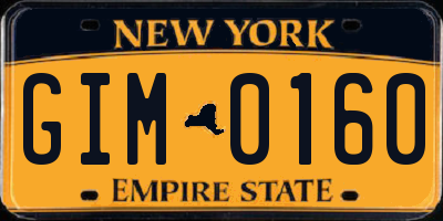 NY license plate GIM0160