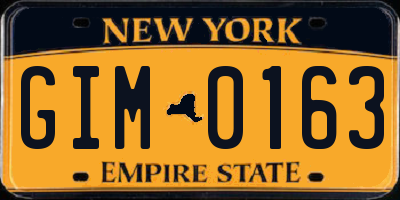 NY license plate GIM0163