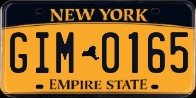 NY license plate GIM0165
