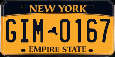 NY license plate GIM0167