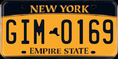 NY license plate GIM0169