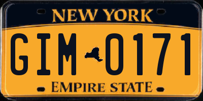 NY license plate GIM0171