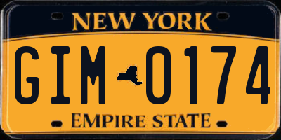 NY license plate GIM0174