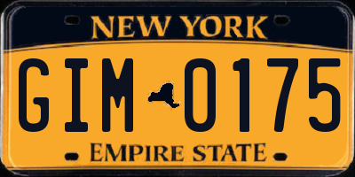 NY license plate GIM0175
