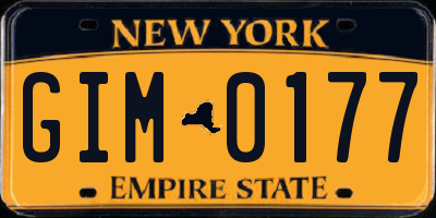 NY license plate GIM0177