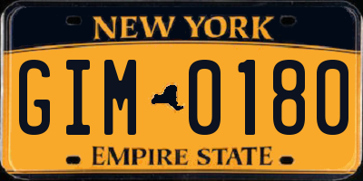 NY license plate GIM0180