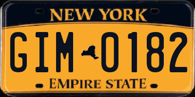 NY license plate GIM0182
