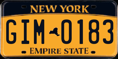 NY license plate GIM0183