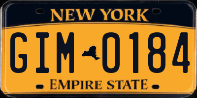 NY license plate GIM0184