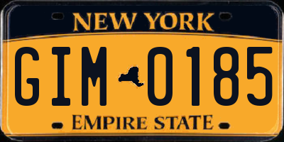 NY license plate GIM0185