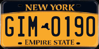 NY license plate GIM0190