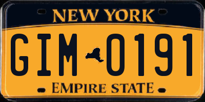 NY license plate GIM0191