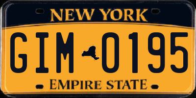 NY license plate GIM0195