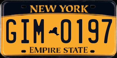 NY license plate GIM0197
