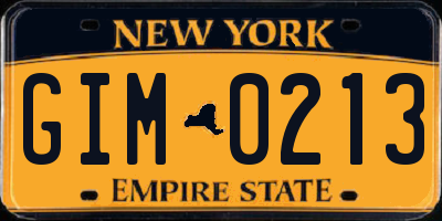 NY license plate GIM0213