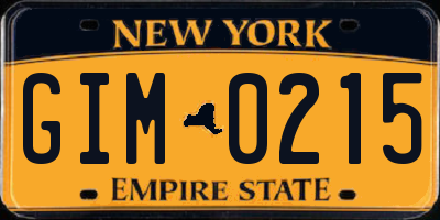 NY license plate GIM0215