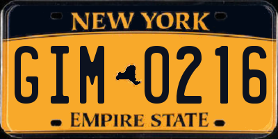 NY license plate GIM0216