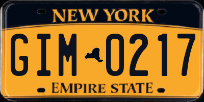 NY license plate GIM0217