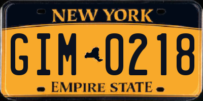 NY license plate GIM0218