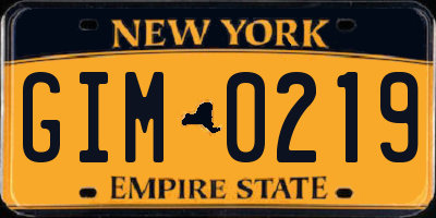 NY license plate GIM0219