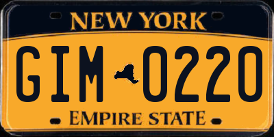 NY license plate GIM0220