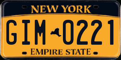 NY license plate GIM0221