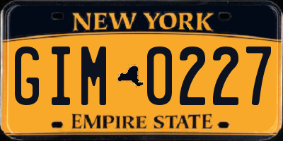 NY license plate GIM0227