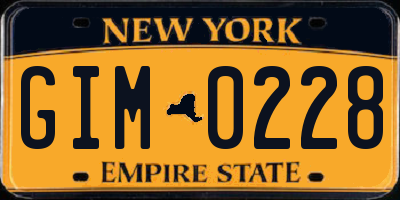 NY license plate GIM0228