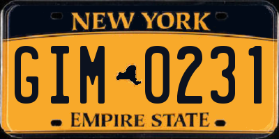 NY license plate GIM0231