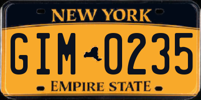 NY license plate GIM0235