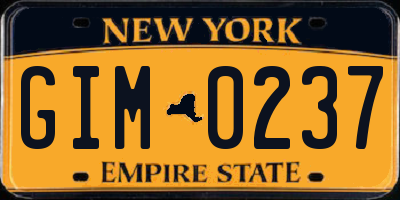 NY license plate GIM0237