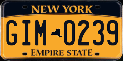 NY license plate GIM0239