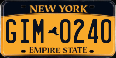 NY license plate GIM0240