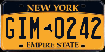 NY license plate GIM0242