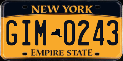 NY license plate GIM0243