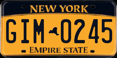 NY license plate GIM0245