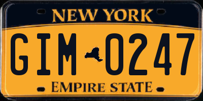 NY license plate GIM0247