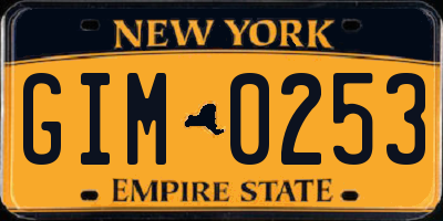 NY license plate GIM0253