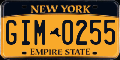 NY license plate GIM0255