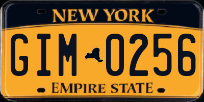 NY license plate GIM0256